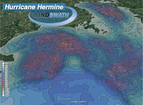Hurricane Hermine Wind Speed Map